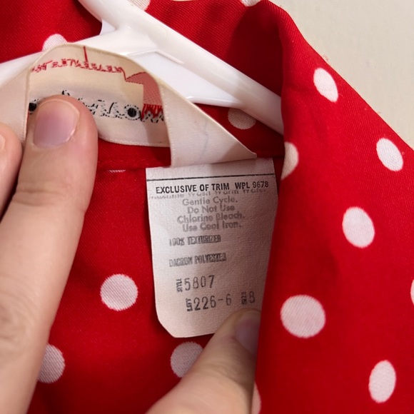Red, white polka dot blouse - Picture 4 of 9